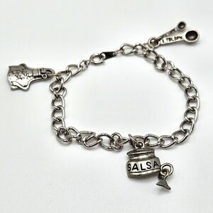 VINTAGE Silver Tone Best Chef Cooking Baking Charm Bracelet Baker